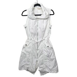 Miss Etam White Zip Sleeveless Jacket Dress Size EU 38